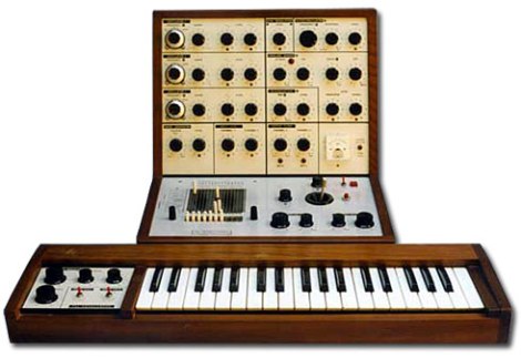 O VCS-3, sintetizador bastante usado no álbum